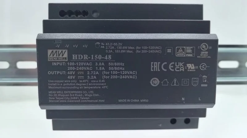 Sursa alimentare 48V DC, 3.2A, 150W, montaj sina DIN - HIKVISION DS-KAW150-4N