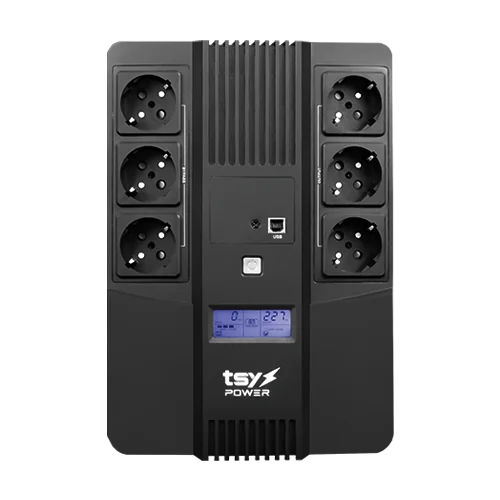 UPS TSY Power, 600VA/360W, LCD, AVR-repornire automata, Management, 6 x Schuko, 2 x RJ45, 1 X USB type B TSY-D-0K6-LCD