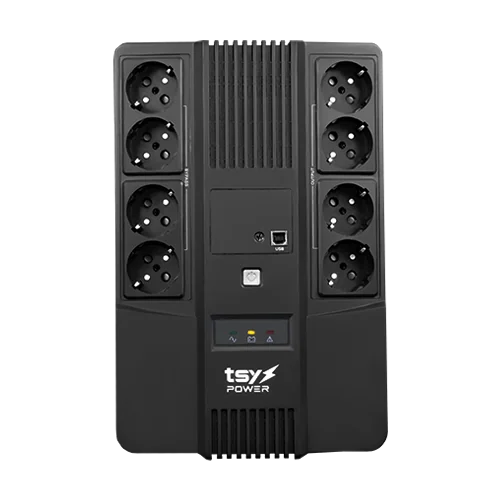 UPS TSY Power, 1000VA/600W, LED, AVR-repornire automata, Management, 8 x Schuko, 2 x RJ45, 1 X USB type B TSY-D-1K0-LED