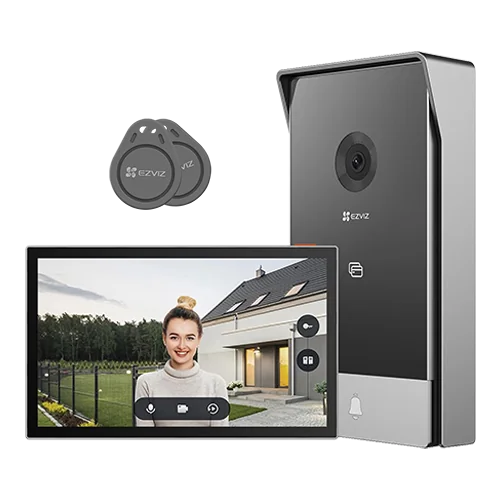 Kit video-interfon, monitor tactil 7 inch, 2 fire, camera 2MP, IR 5m, SDcard, Wi-Fi6 - EZVIZ CS-HP5-2MP Ezviz