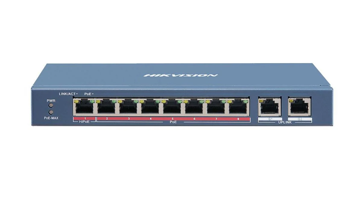 Switch 8 porturi 100 Mbps, PoE at/bf/bt, Smart Management - HIKVISION DS-3E1310HP-EI