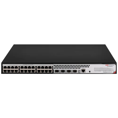 Switch L2+, 24 x RJ45 1G PoE 802.3af/at, 4 x SFP 1G, Management, 1U - HIKVISION DS-3E2528P-H Hikvision