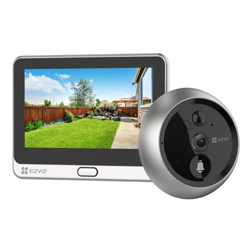 Vizor electronic smart, Wi-Fi, FullHD, monitor 4.3 inch, sonerie, acumulator 4600mAh, PIR - EZVIZ CS-DP2C-Silver