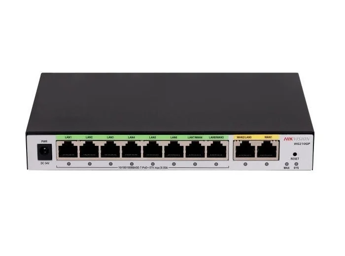 Router All in One, 2 x RJ45 Gigabit, 8 x RJ45 PoE Gigabit, Behavior Management - HIKVISION DS-3WG210GP-SI