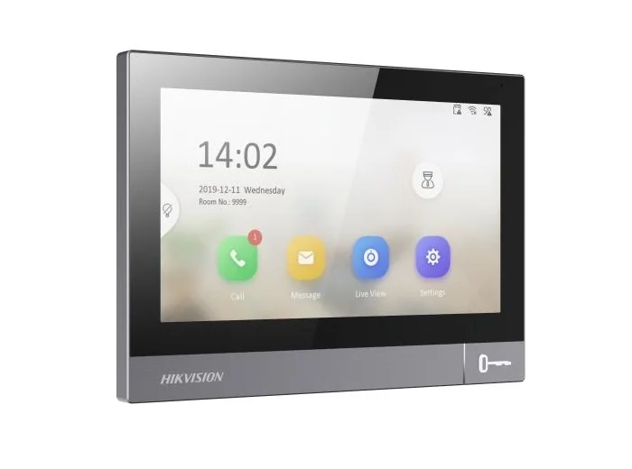 Monitor videointerfon TCP/IP, IPS LCD 7 inch touch screen, WiFi, PoE, Alarma IN - HIKVISION DS-KH8381-WTE1
