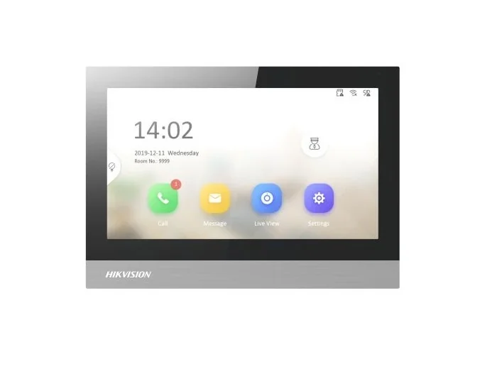 Monitor videointerfon TCP/IP, TFT 7 inch touch screen, WiFi, PoE, Alarma IN - HIKVISION DS-KH8380-WTE1