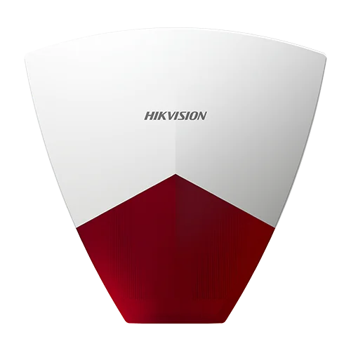 Sirena Hikvision DS-PS102X/RED cu flash, cablata de exterior, 12VDC, IP55, rosie, compatibila DS-PWA96-M2H-WE Hikvision