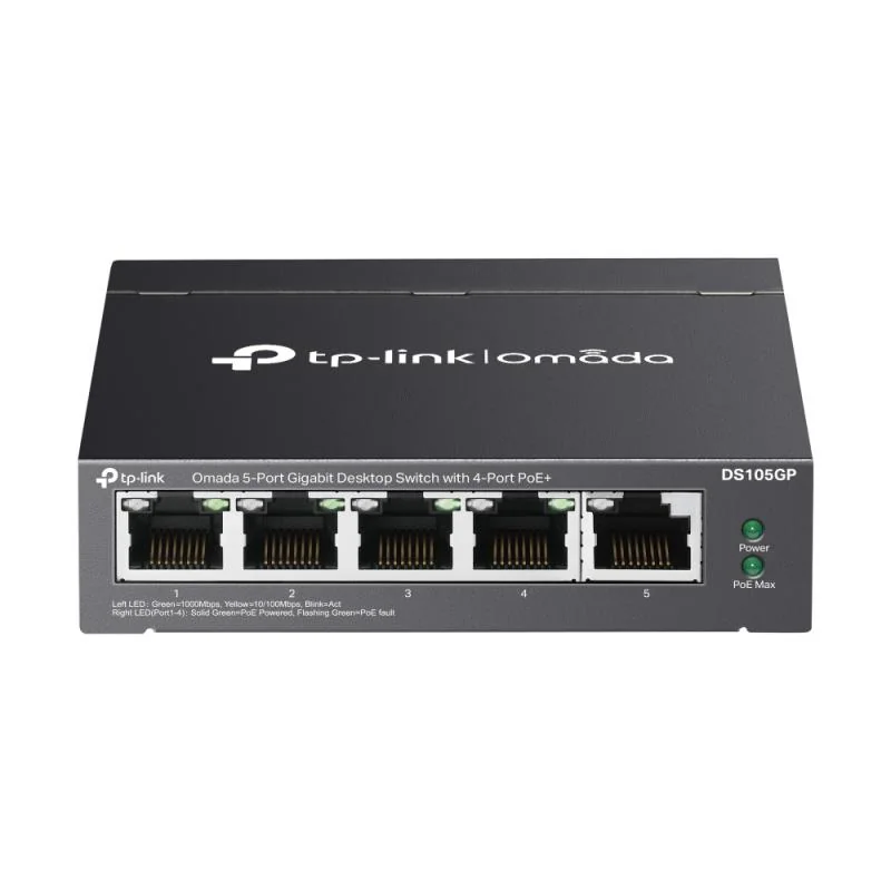 Switch 4 x RJ45 1G PoE, 1 x RJ45 1G, Buget PoE 65W, Unanaged - TP-Link Omada DS105GP