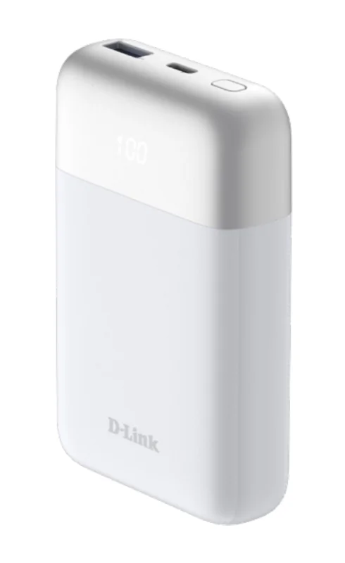 D-Link DPP-101. Battery capacity: 10000 mAh. USB Type-A output ports: 1, USB Type-C ports quantity: 1. Product colour: White