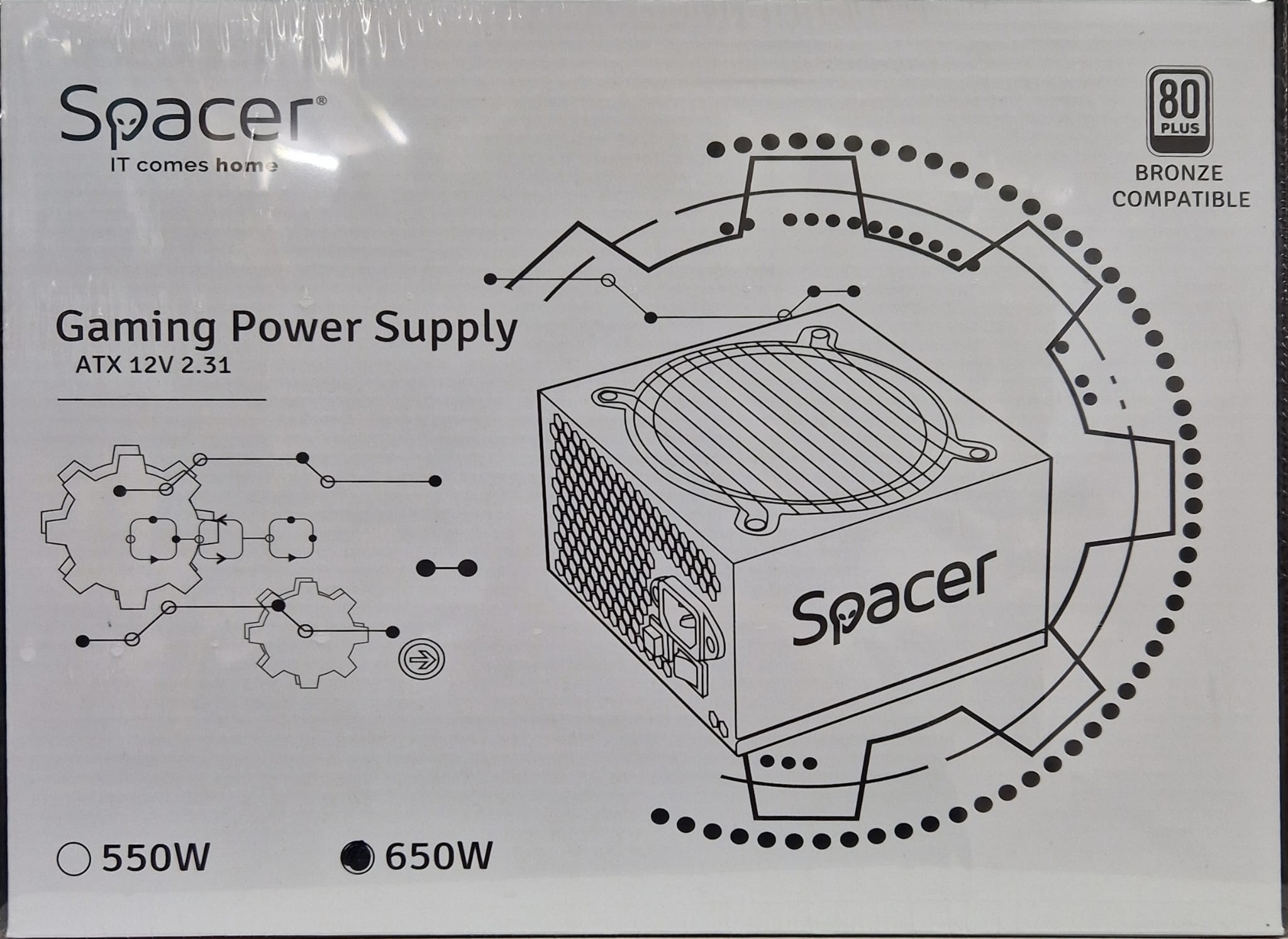 Sursa Spacer ATX Modulara 650W, fan 120mm, 1x PCI-E (6+2),