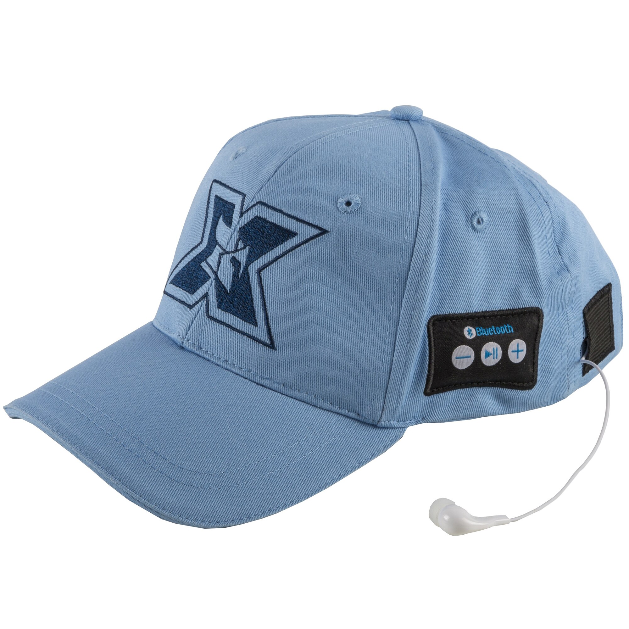 Sapca sport cu casti handsfree Seriuox, Bluetooth, 120 mAh, Albastru