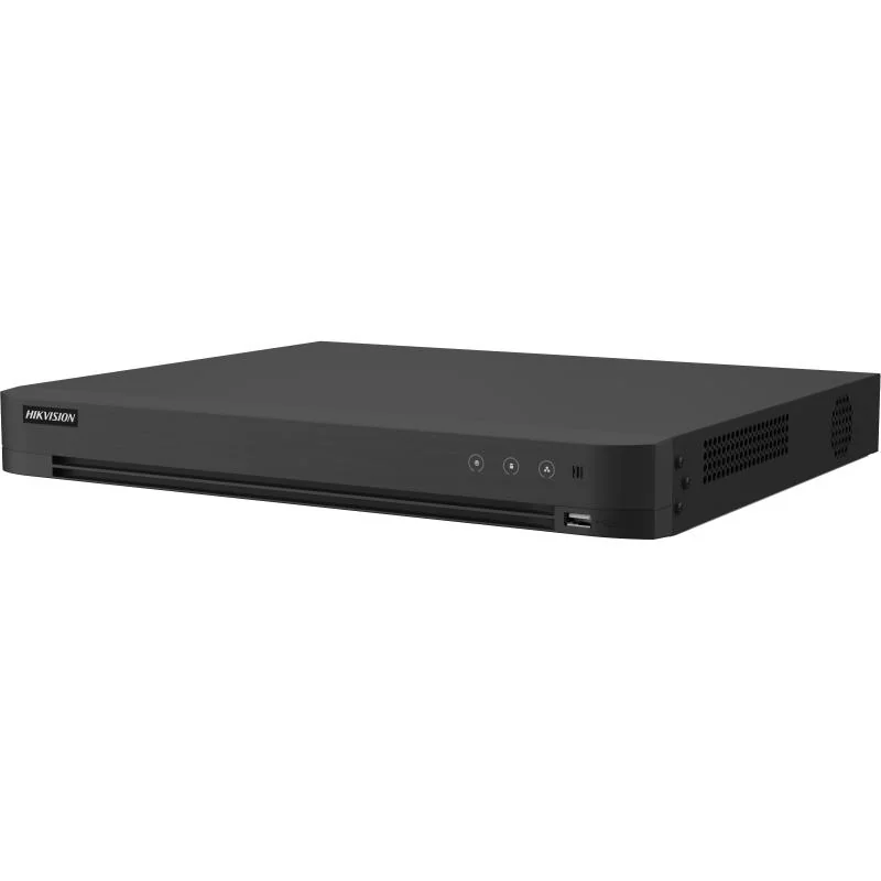 DVR Hikvision AcuSense 16 canale 5MP IDS-7216HUHI-M2/XT, H.265 Pro+/H.265 Pro/H.265/H.264+/H.264 video compression, BNC interface (1.0 Vp-p, 75 Ω), supporting coaxitron connection, up to 32-ch IP camera inputs(up to 8MP), pana la 4K/8MP @ 8fps(1-ch);