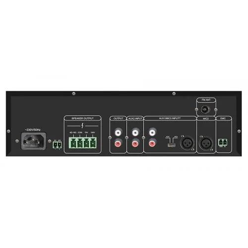 Amplificator 250W cu mixer DSPPA MP610U, 6 zone, USB/SD/Tuner, 4Mic si 3AUX, 100V & 4-16 Ohmi