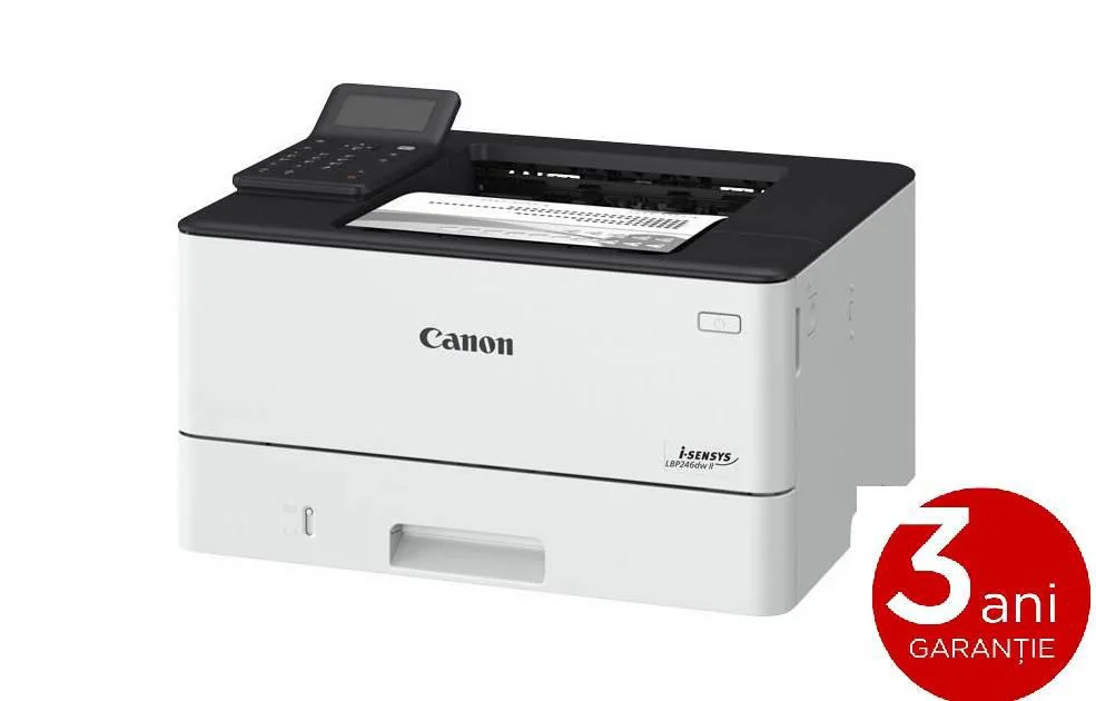 CANON LBP246DW II MONO LASER PRINTER, Format A4, Viteza printare: 40ppm, Duplex automat, Rezolutie: 1200 x 1200 dpi, FPO: 5 sec., Limbaje printare: UFRII, PCL 5e1, PCL6, Adobe® PostScript3, Capacitate hartie: standard-250+100 coli, max.-900 coli,