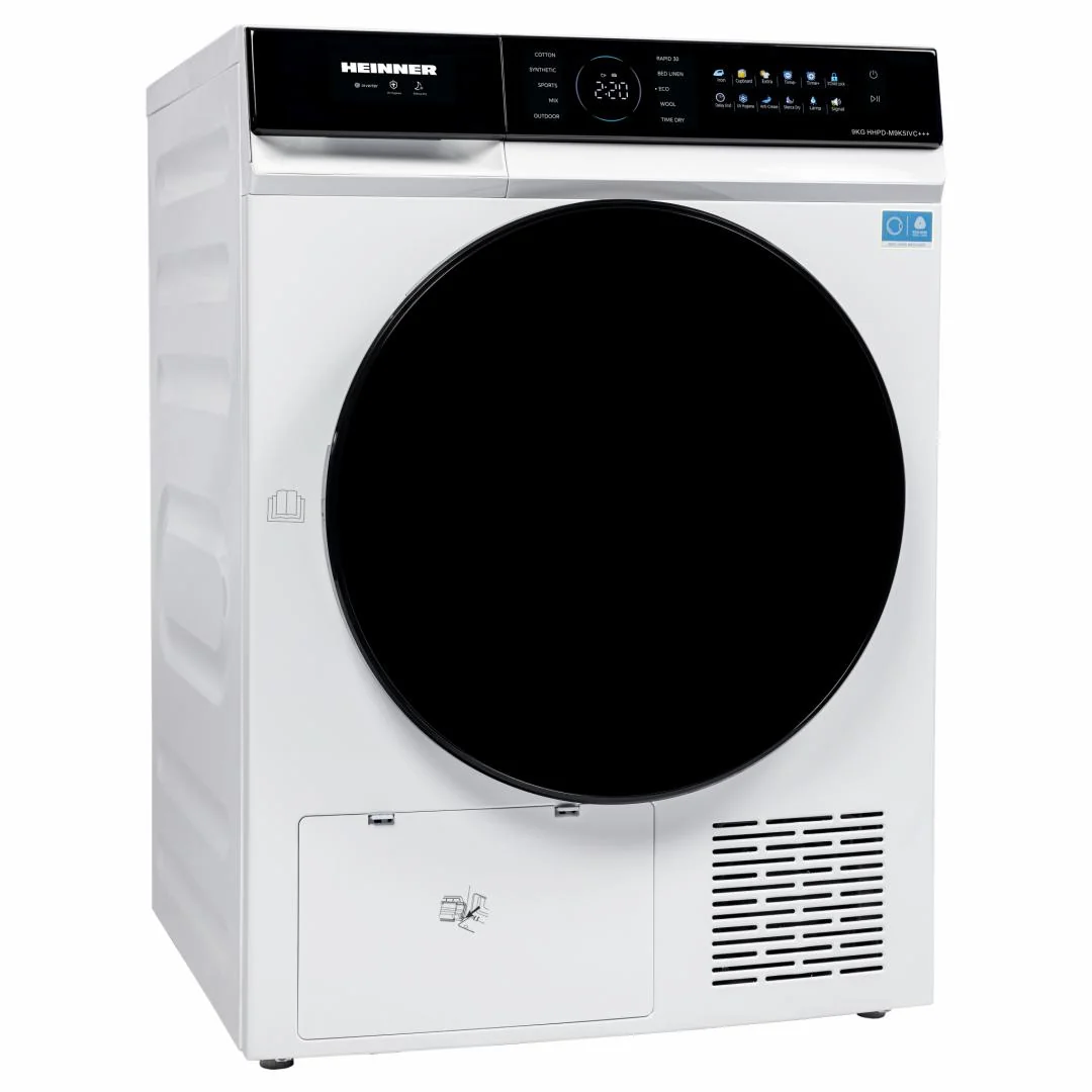 Uscator de rufe HEINNER HHPD-M9K5IVC+++, 9 kg, Inverter, Clasa: C, Alb Heinner
