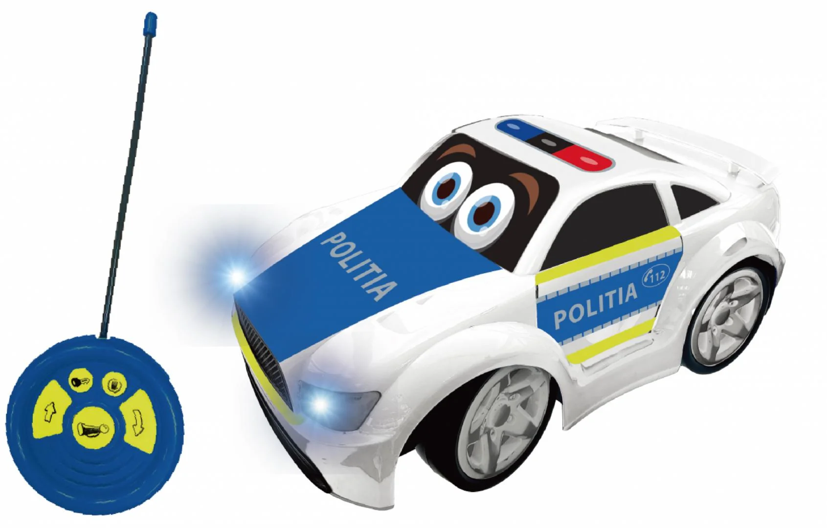 MASINUTA CU TELECOMANDA, SCARA 1/12, 30CM,  POLITIA ROMANA Cevodle
