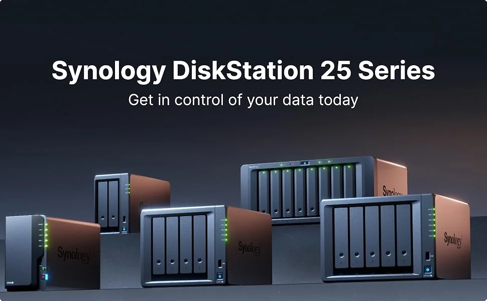 Bundle SYNOLOGY DS725+ 2-Bay Diskstation AMD Ryzen Embedded R1600 4GB DDR4 ECC SODIMM + 2xHAT3300-4T NAS 4TB SATA 3.5inch HDD