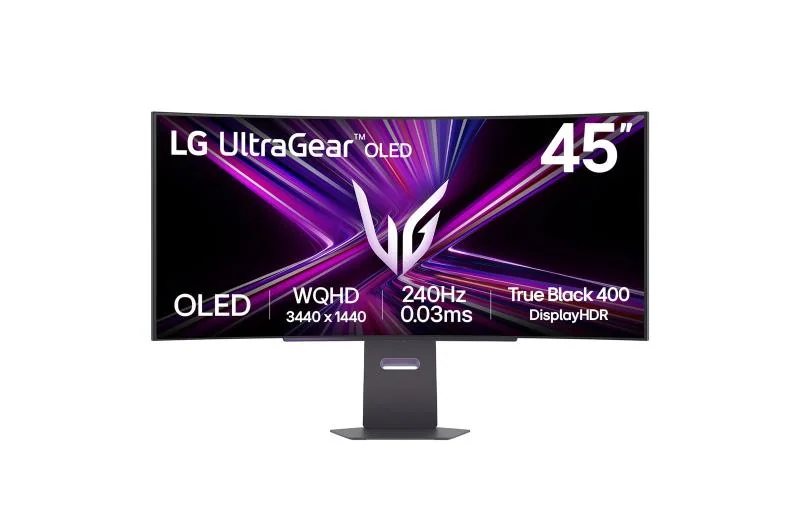 Monitor LG 44.5" 45GX900A-B.AEU, Curvature: 800R, Diagonal (inch): 44.5, Diagonal (cm): 113, Aspect ratio: 21:9, Panel: OLED, Resolution: 3440x1440, Refresh Rate: 240Hz, Response time GtG: 0.03ms, Brightness (max): 275 cd/m², Contrast (static) : 1.5M:1,