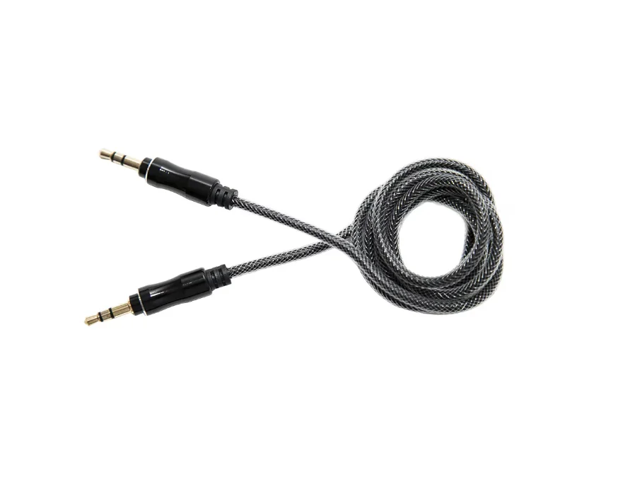 Cablu Audio Lemontti , conectivitate Jack 3.5mm, lungime 1m, (impletitura textila, protectie metalica), Negru