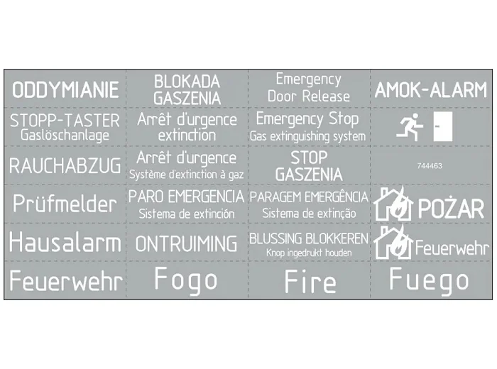 FOLIE FRONTALA CU TEXT ALB PENTRU BUTOANE MARI