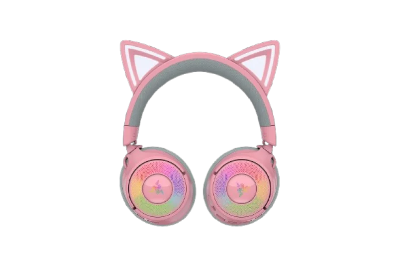 Casti wireless Razer Kraken Kitty V3 Pro, THX Spatial Audio, iluminare RGB, frecventa raspuns 20 Hz - 28 kHz,  microfon detasabil unidirectional, roz