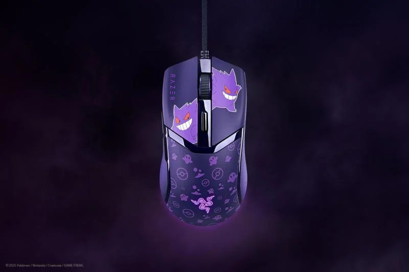 Mouse cu fir gaming Razer Cobra Razer Pokémon Gengar Edition, rezolutie 8500 DPI, 6 butoane programabile, iluminare RGB, negru