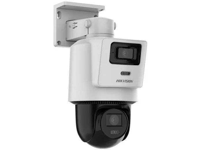 Camera de supraveghere IP Hikvision PTZ TandemVu DS-2SE2C400MWG-E14-2.8/8mm, 4MP+4MP, IR/WL 30m, audio Hikvision
