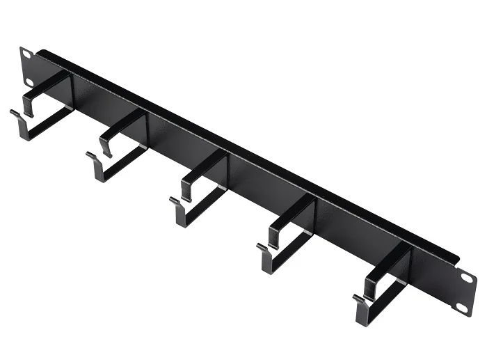 ORGANIZATOR CABLURI 19", 1U, 5 INELE, NEGRU