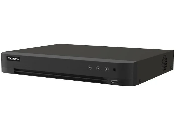 DVR AcuSense Hikvision iDS-7204HUHI-M1-PXT-4A+4-1ALM, 4 canale 5MP, 1x SATA, PoC, intrari alarma Hikvision
