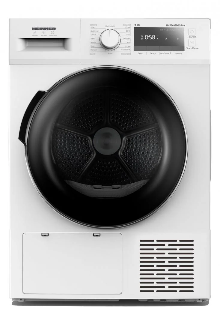 Uscator de rufe HEINNER HHPD-M9G3A++, 9 kg, Inverter, Clasa: D, Alb Heinner