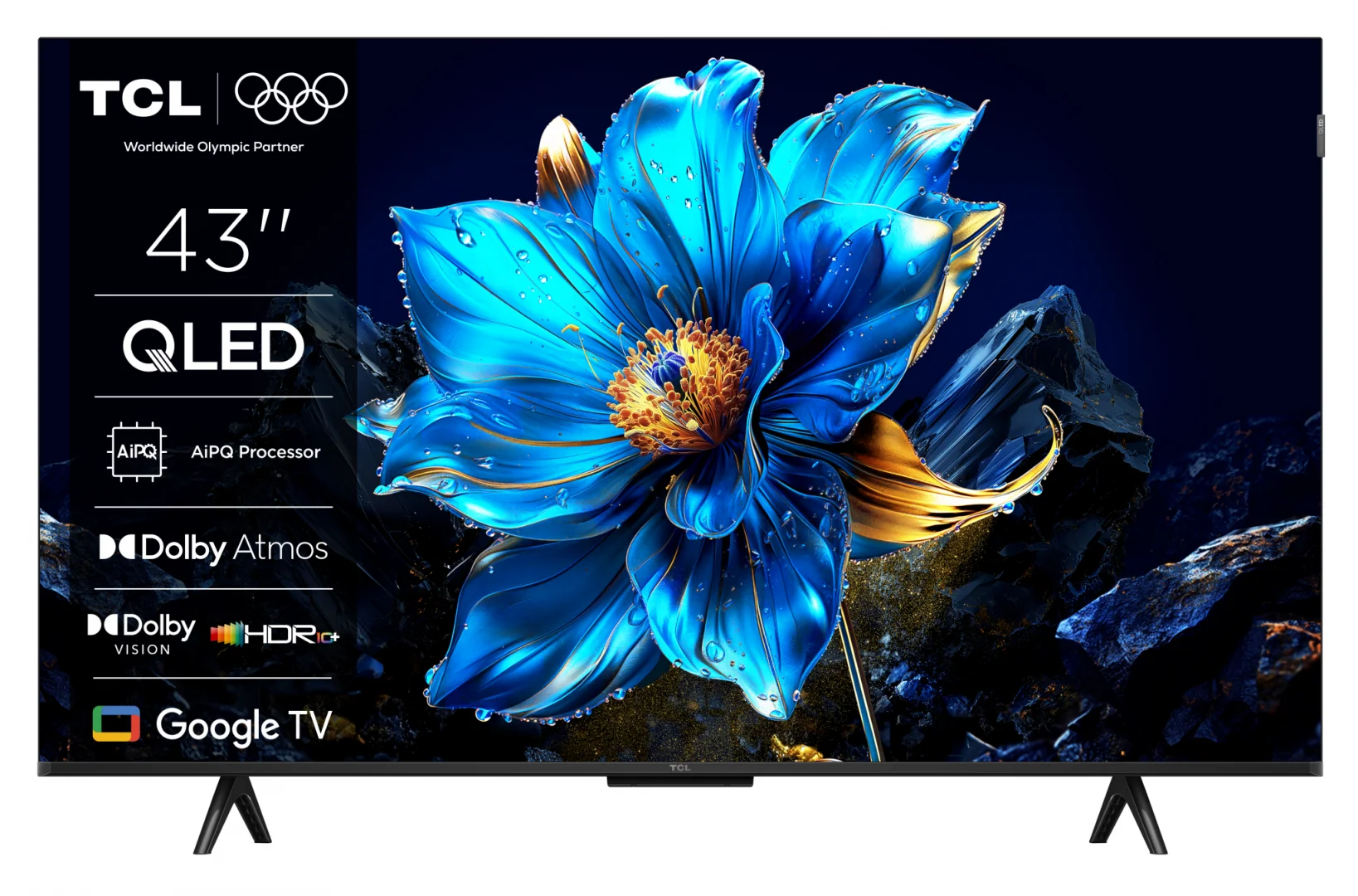 Televizor TCL QLED 43P7K, 108 cm, Smart Google TV, 4K, Clasa F TCL
