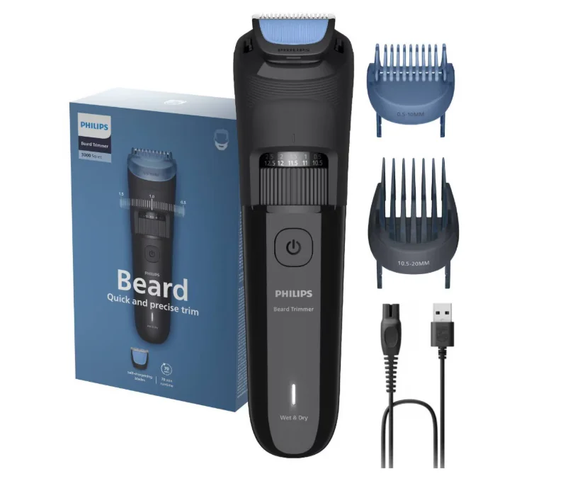 Aparat de tuns barba PHILIPS BT3620/15 cu lame cu autoascutire, 40 de setari de lungime, 2 piepteni ajustabili pentru barba (0,5-20 mm), autonomie 70 min Philips