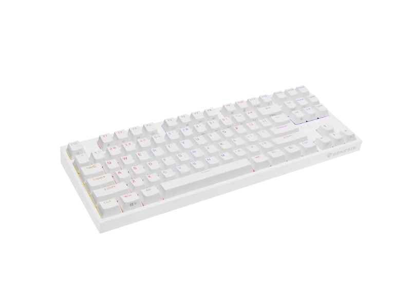 GENESIS Thor 404 TKL. Keyboard form factor: Tenkeyless (80 - 87%). Keyboard style: Straight. Connectivity technology: Wired, Device interface: USB, Keyboard key switch: Mechanical, Keyboard layout: QWERTY, Keyboard number of keys: 87. Backlight type: RGB