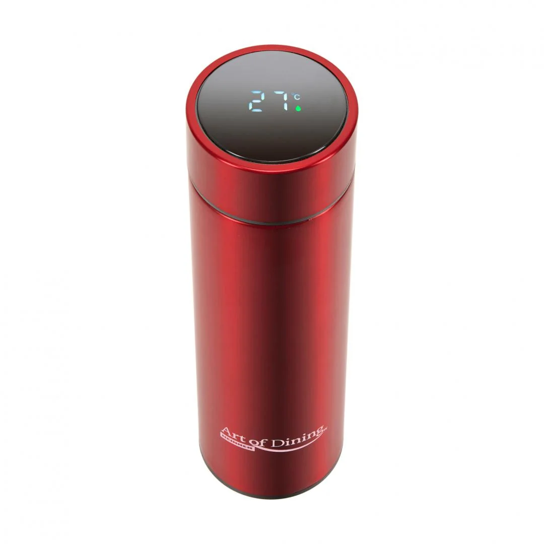 TERMOS INOX 450 ML, CU INDICATOR LED PENTRU TEMPERATURA, ROSU, ART OF DINNING BY HEINNER Heinner