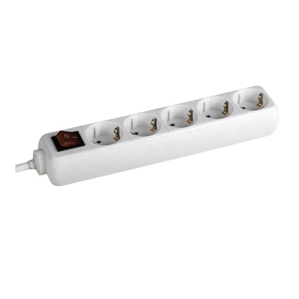 Prelungitor Bachmann SELLY 5xCEE7/3 PC, cu intrerupator, lungime cablu 5m, H05VV-F 3G1, alb Bachmann