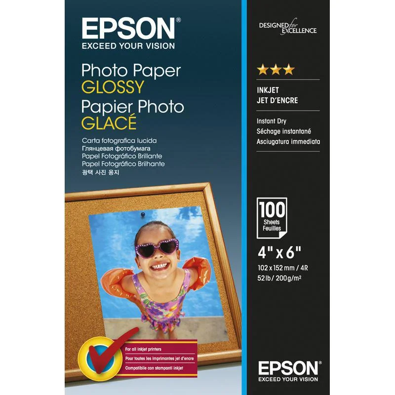 Hartie foto Epson S042548, dimensiune 10x15cm, 100 coli, tip glossy, greutate 200g/m2 Epson