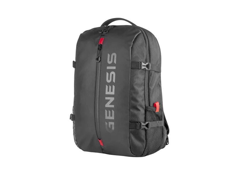 GENESIS Pallad 410. Backpack type: Rucksack, Product main colour: Black, Style: Urban. Width: 120 mm, Depth: 320 mm, Height: 440 mm. Package width: 360 mm, Package depth: 470 mm, Package height: 120 mm. Material: Polyester. Products per pallet: 120