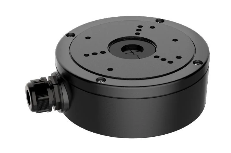 Junction box DS-1280ZJ-S/BK ideala pentru montarea camerelor dome/bullet si protejarea cablurilor de legaturi. Confectionata din metal si poate sustine pana la 4.5 kg Hikvision