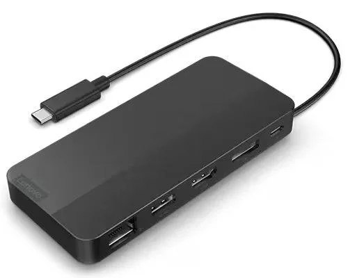 USB-C Dual Display Travel Dock 1xHDMI2.1 1xDP1.4 1xUSB-A 2xUSB-C 1xRJ45 w/o AC Adapter Lenovo