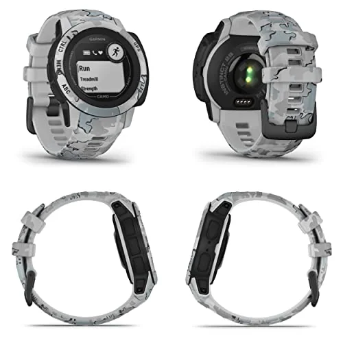 Ceas inteligent Garmin Instinct® 2S Camo Edition, autonomie până la 21 zile, Design personalizat cu două ferestre; 0,79″ x 0,79 (20 x 20 mm), rezolutie 156 x 156 pixeli (zonă activă)