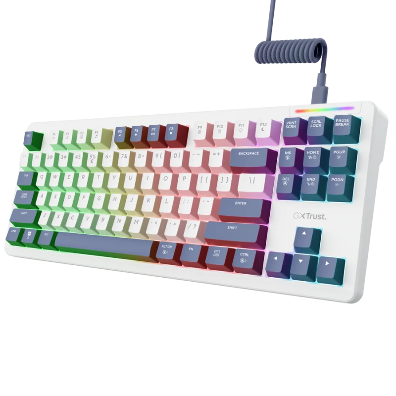 Tastatura mecanica cu fir Trust GXT 872 Xyra TKL, backlight, nr taste 87, alb Trust