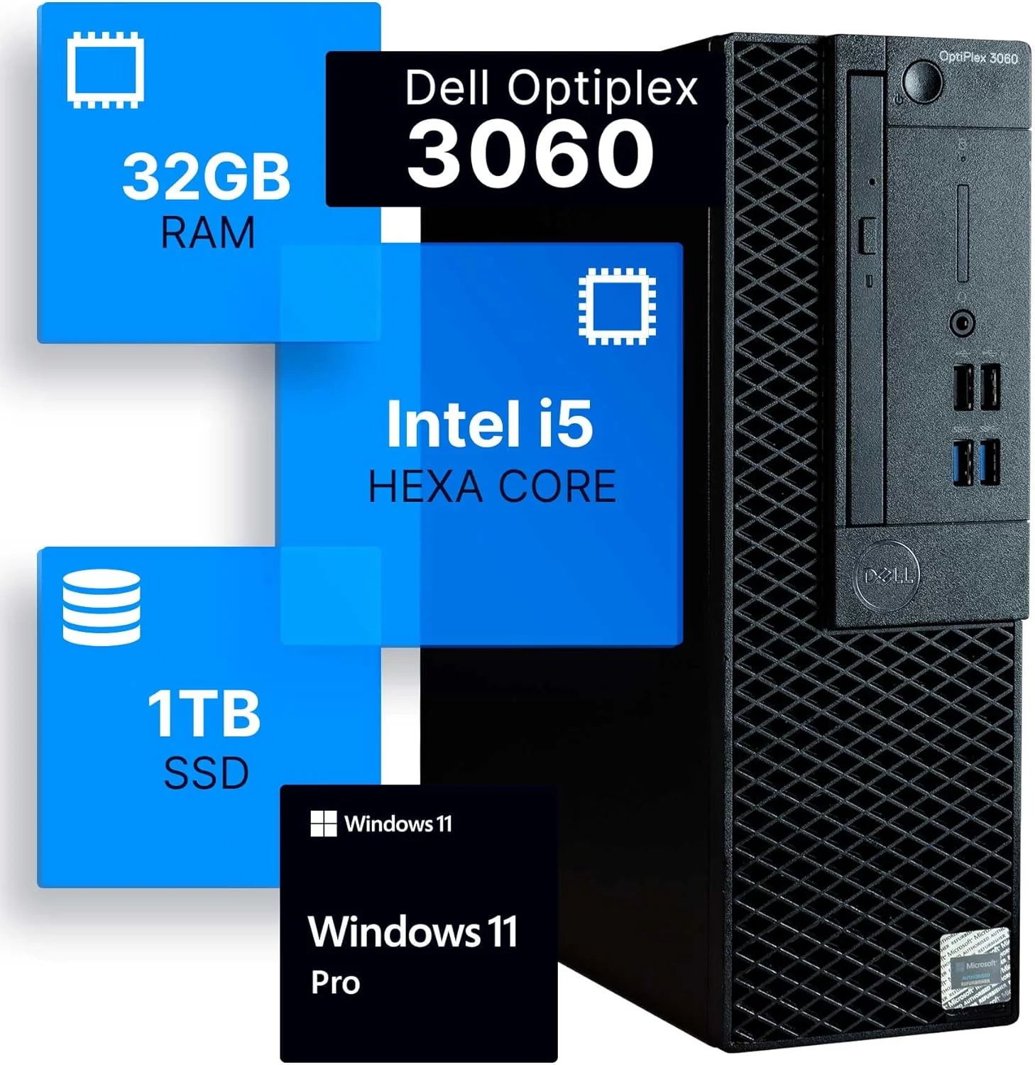 DELL Optiplex 3060 Micro, Intel® Core™ i5-8500, 8GB DDR4 ,256GB NVME