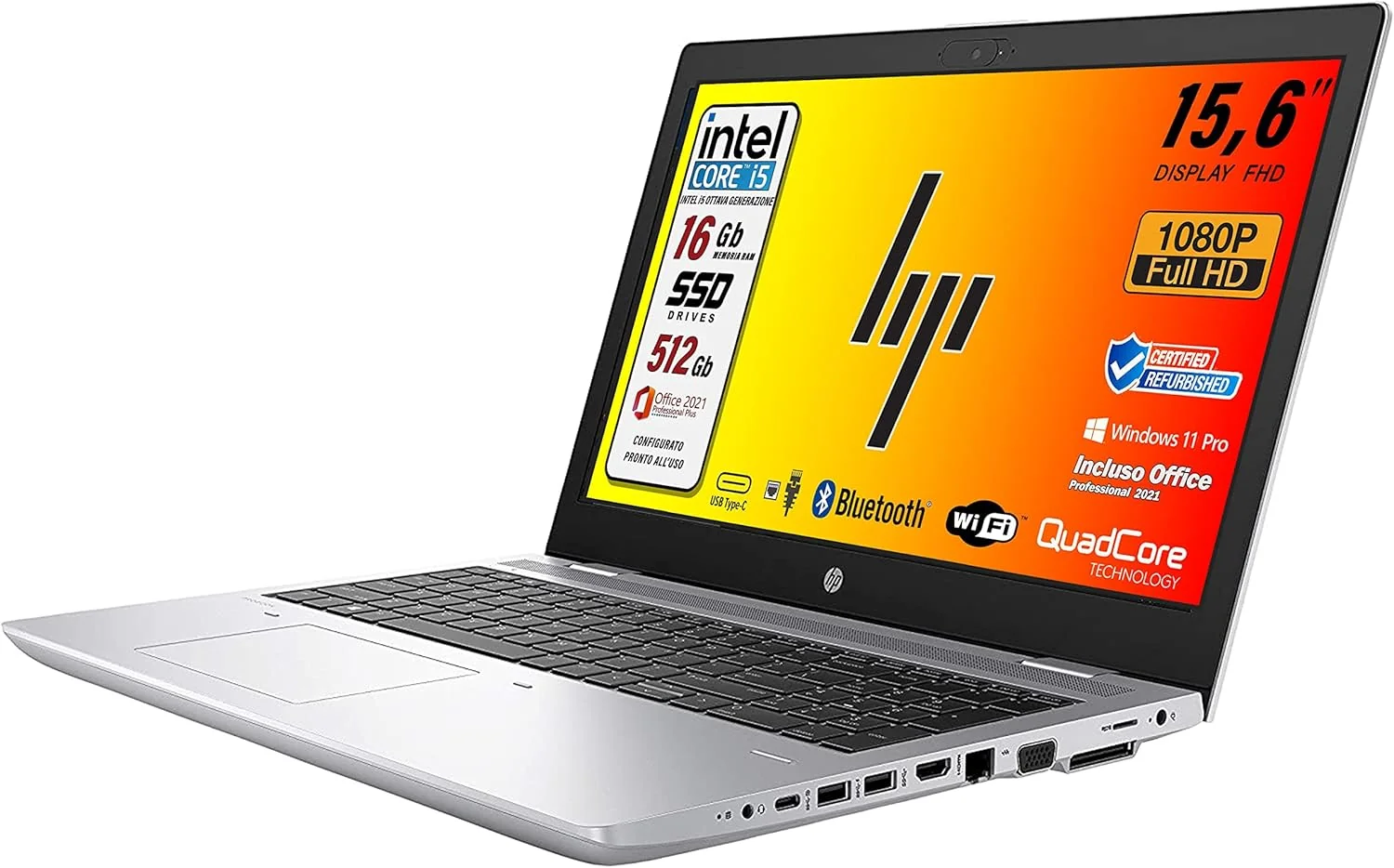 HP, PROBOOK 650 G4, 15,6", I5-8350U, 8GB, 256 SSD
