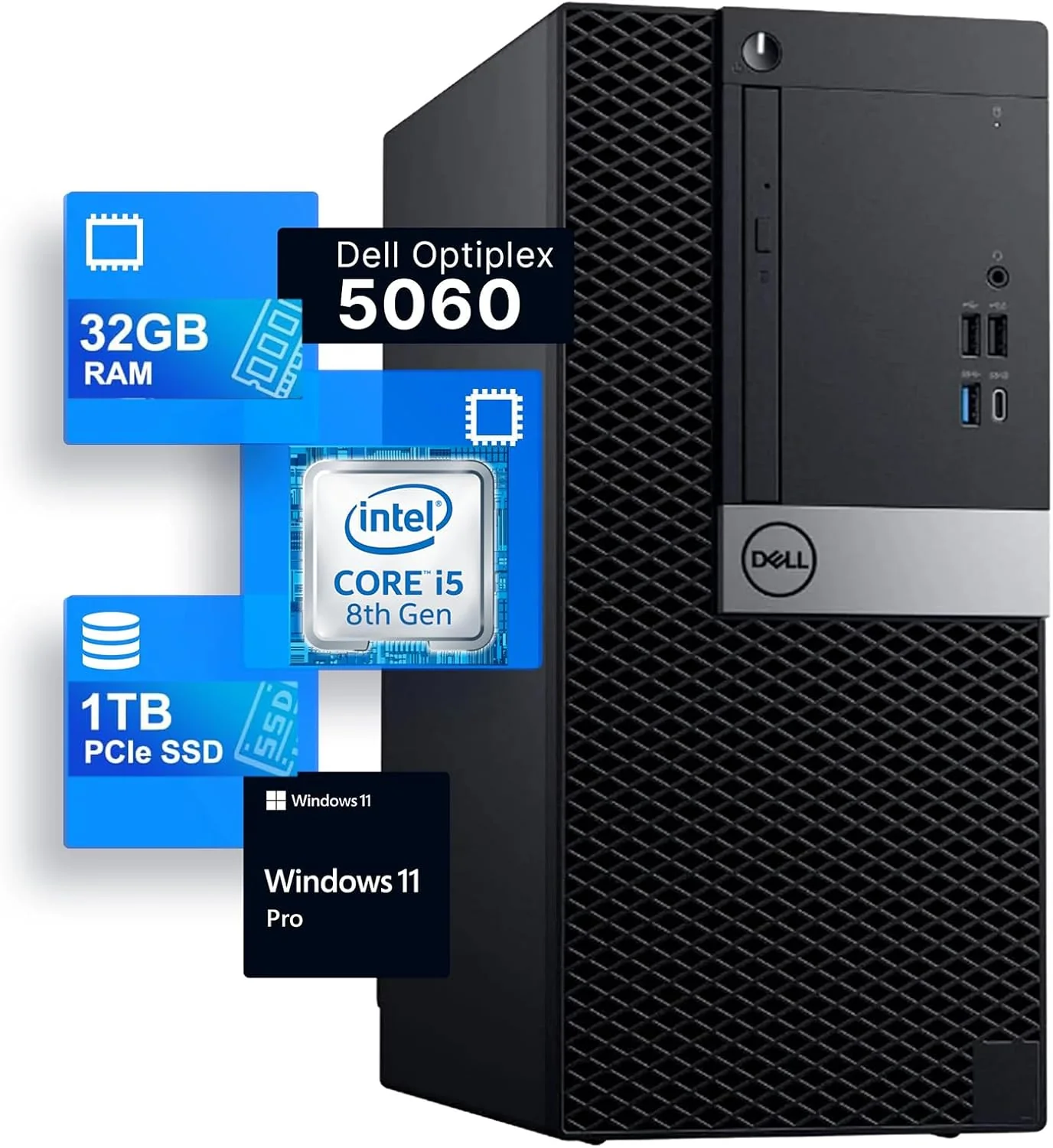 DELL Optiplex 5060 TOWER, Intel® Core™ i5-8500, 8GB DDR4 ,256GB NVME