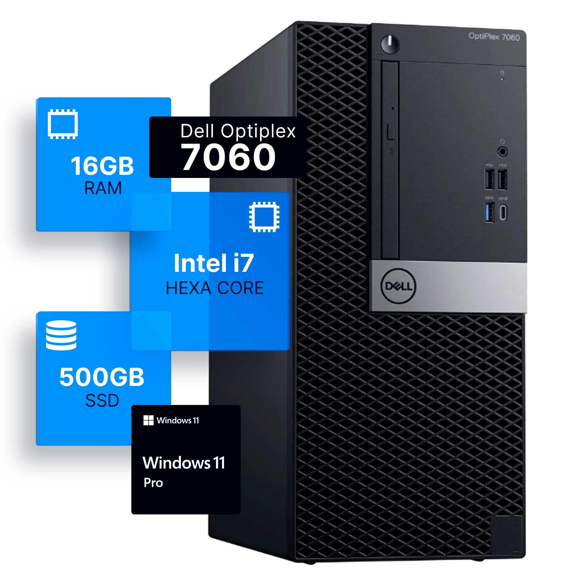 DELL Optiplex 7060 TOWER, Intel® Core™ i7-8700, 8GB DDR4 ,256GB NVME