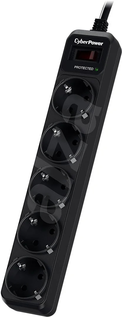Prelungitor cu protectie CYBERPOWER ESSENTIAL B0520SC0-DE 5-Out Surge 350J Max. 6000V - 7500A