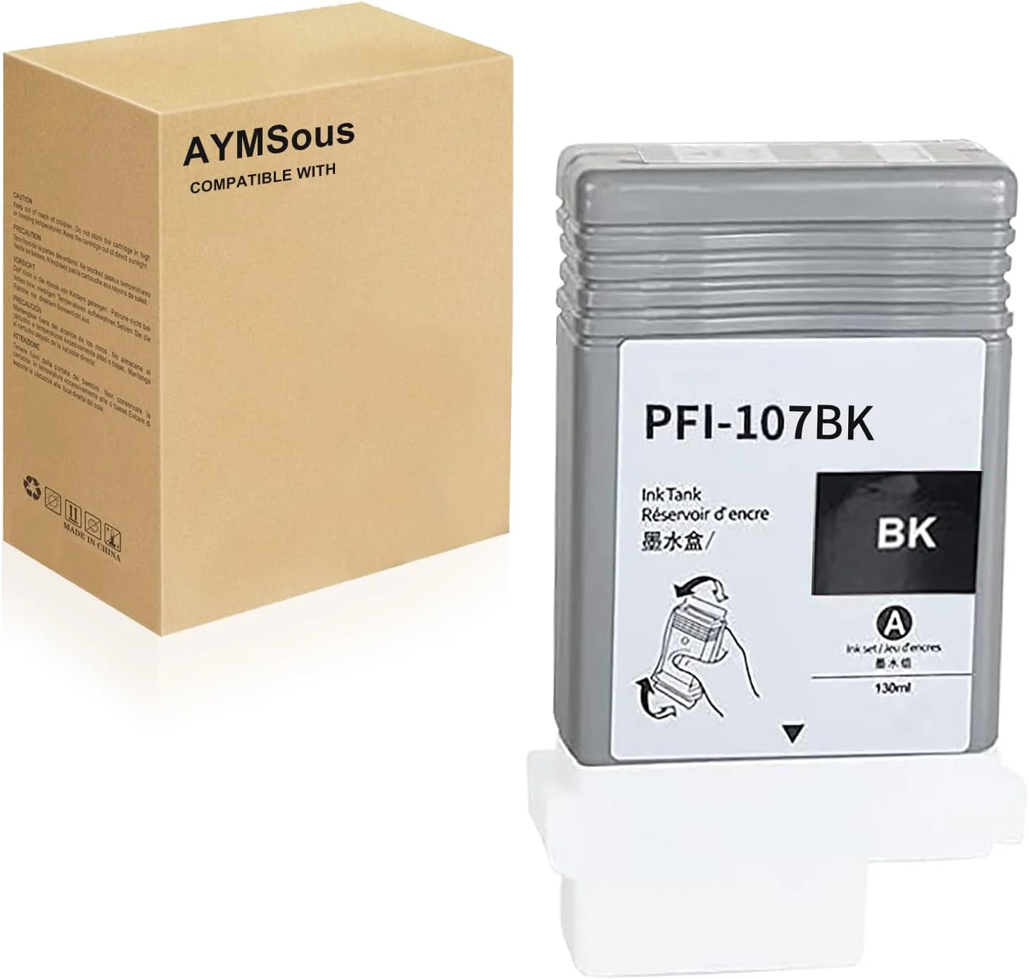 Cartus cerneala original Canon PFI-107BK, capacitate 130ml