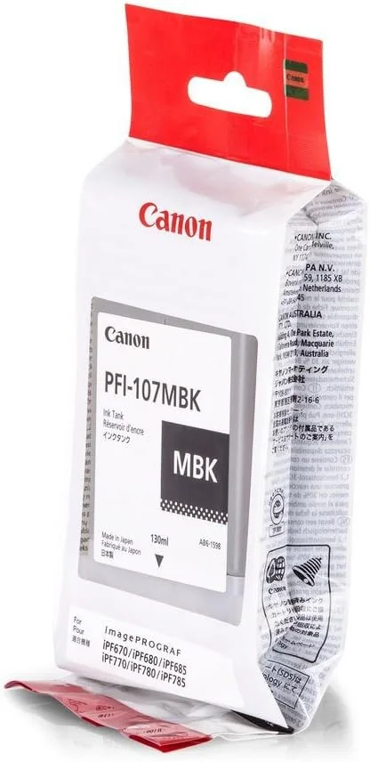 Cartus cerneala original Canon PFI-107MBK, matte black, capacitate 130ml