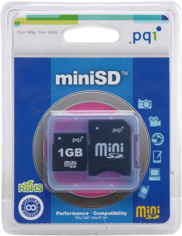 Card de memorie 1GB miniSD PQI AE65-1030R01F6