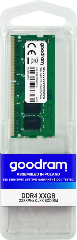 Memorie RAM Goodram, SODIMM, DDR4, 8GB, 3200MHz, CL22, 1.2V, GR3200S464L22S/8G